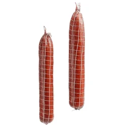 Hot DecoWoerner Salami Lebensmittel-Attrappe, Pack á 2 Stück rot
