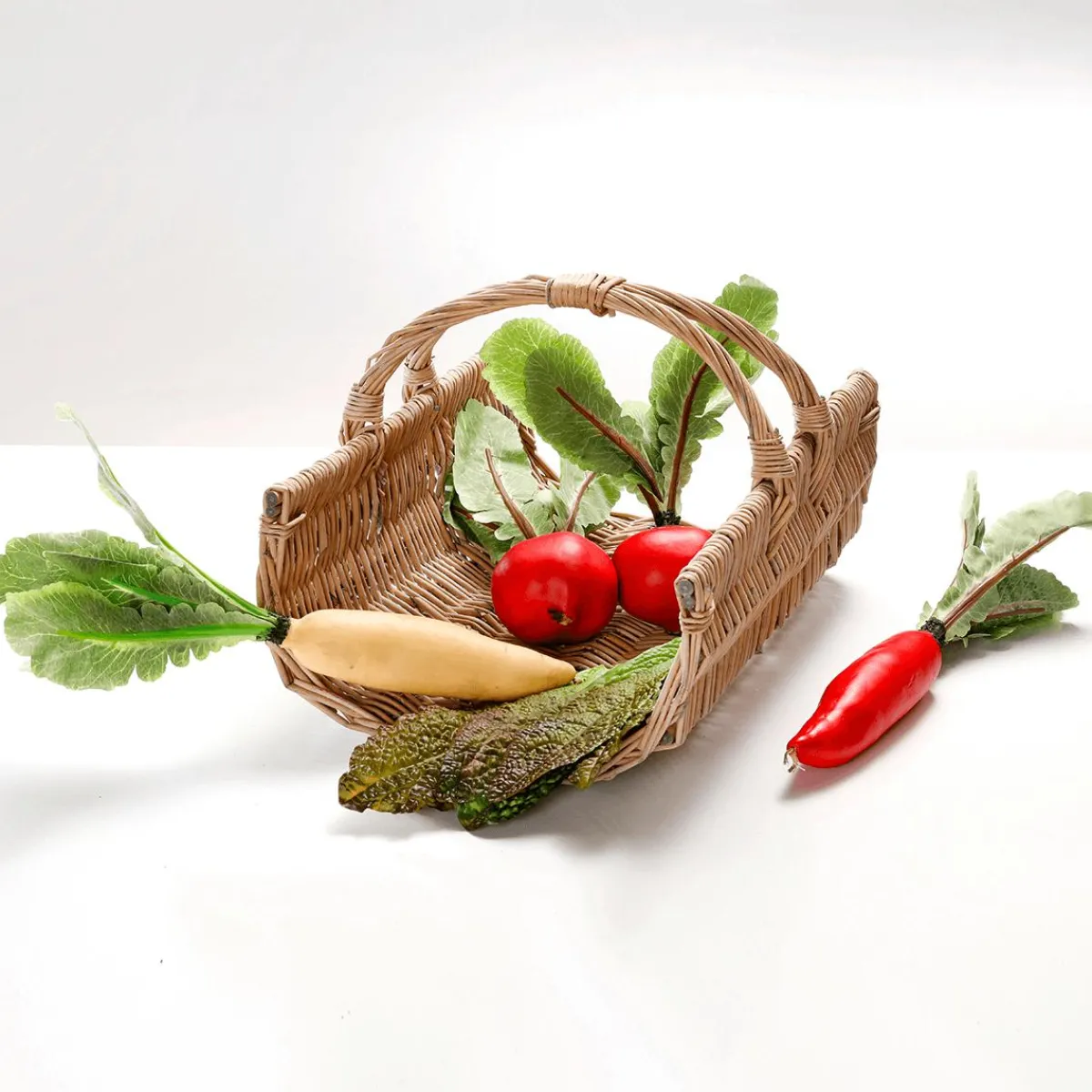 Sale DecoWoerner Salatblätter -rot Lebensmittel-Attrappe, Pack à 6 Stück grün