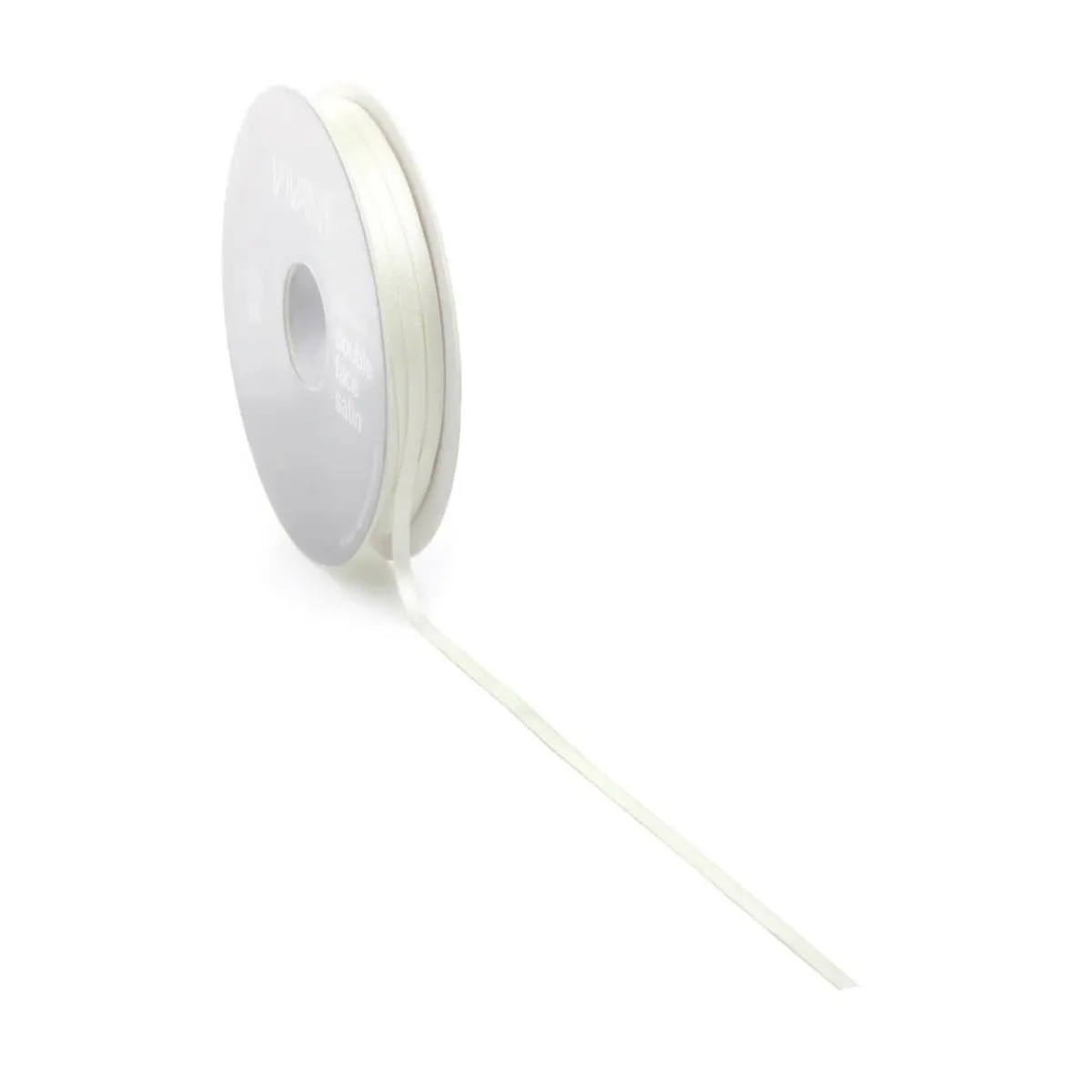 Outlet DecoWoerner Satinband, 3 Mm X 50m Creme weiß
