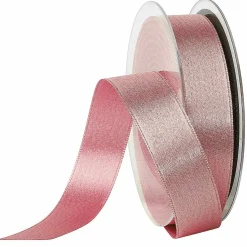 Clearance DecoWoerner Satinband Glitter, 25 Mm, 20 M, rosa