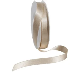 Best DecoWoerner Satinband Glitter, 15 Mm, 20 M, Creme weiß