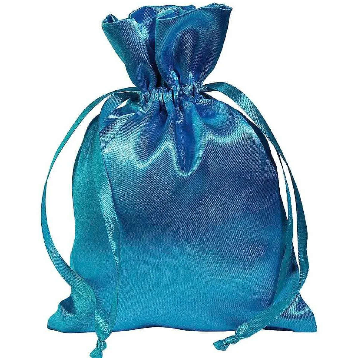 Discount DecoWoerner Satinsäckchen 18 Cm, 30 Stück, Eis blau