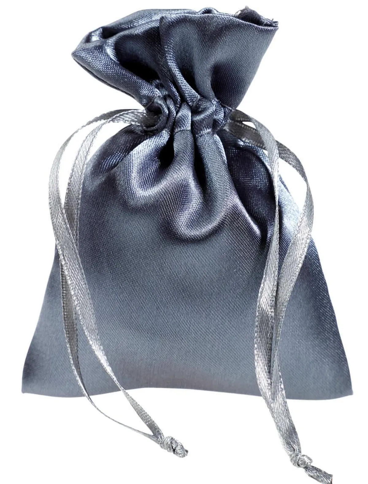 Discount DecoWoerner Satinsäckchen 10 Cm, 30 Stück, Grau