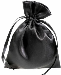 Best DecoWoerner Satinsäckchen 18 Cm, 30 Stück, schwarz