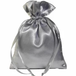 Outlet DecoWoerner Satinsäckchen 18 Cm, 30 Stück, silber
