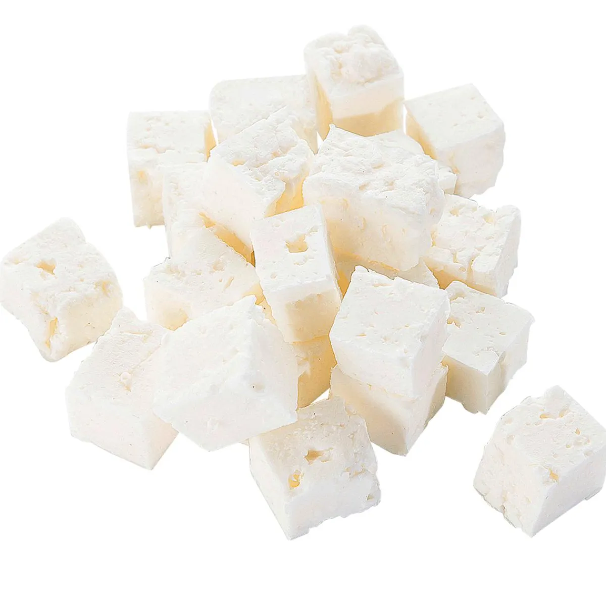 New DecoWoerner Schafskäse-Würfel Lebensmittel-Attrappe, 20 Stück weiß