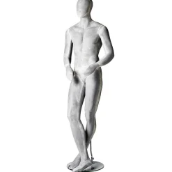 Outlet DecoWoerner Schaufensterpuppe Mann SCULPTURE Bein überkreuzt Beton-Optik mehrfarbig