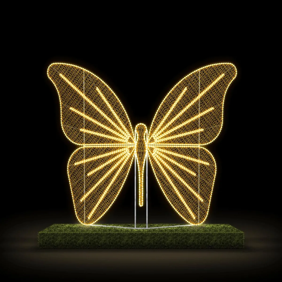 Best DecoWoerner Schmetterling Für Außen Warmweiß LED 255 X 310 Cm gold