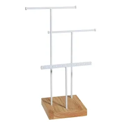 Discount DecoWoerner Schmuckständer, T-Ständer 3tlg., 28 Cm Hoch weiß