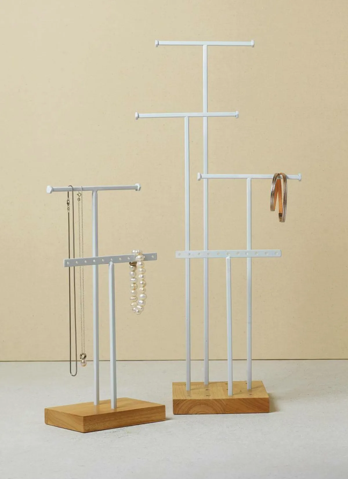 DecoWoerner Schmuckständer, T-Ständer 2tlg., 32 Cm Hoch weiß