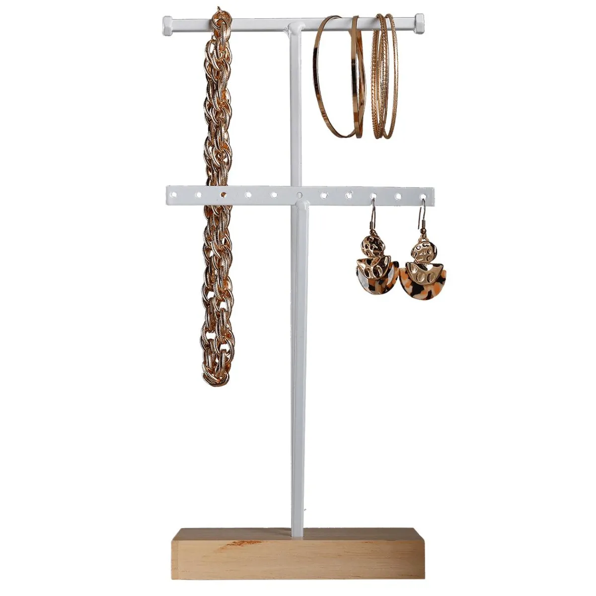 DecoWoerner Schmuckständer, T-Ständer 2tlg., 32 Cm Hoch weiß