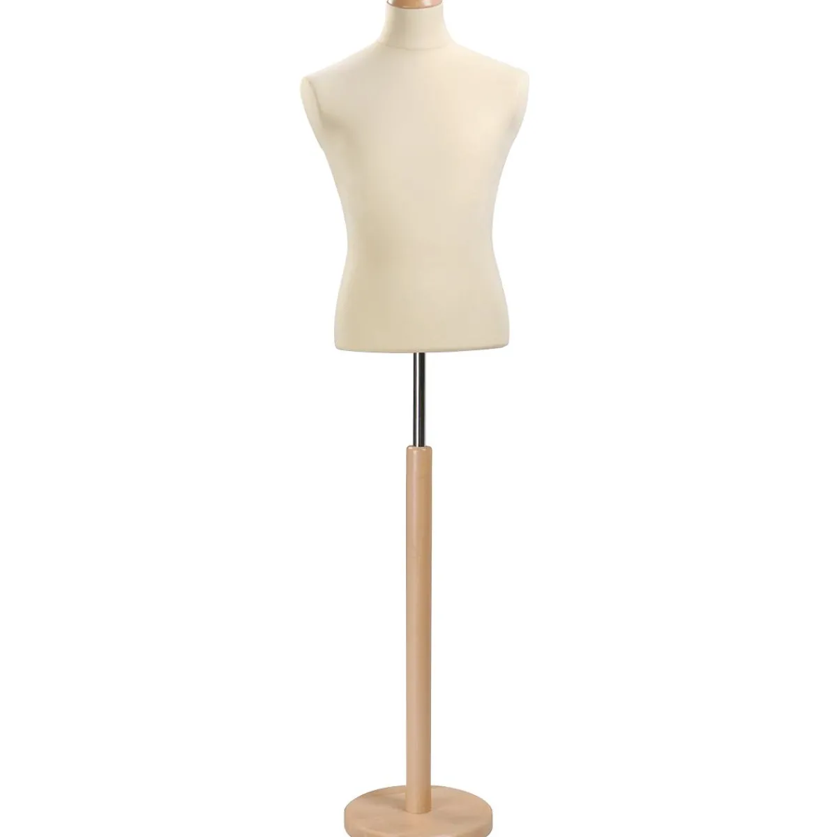 Outlet DecoWoerner Schneiderpuppe Männlich, Büste 65 Cm, Ecru/eiche Hell Beige