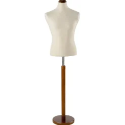 Online DecoWoerner Schneiderpuppe Männlich, Büste 65 Cm, Ecru/walnuss Beige
