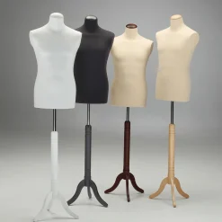 New DecoWoerner Schneiderpuppe Männlich Auf em Dreibeinständer 148 - 178 Cm Hoch weiß
