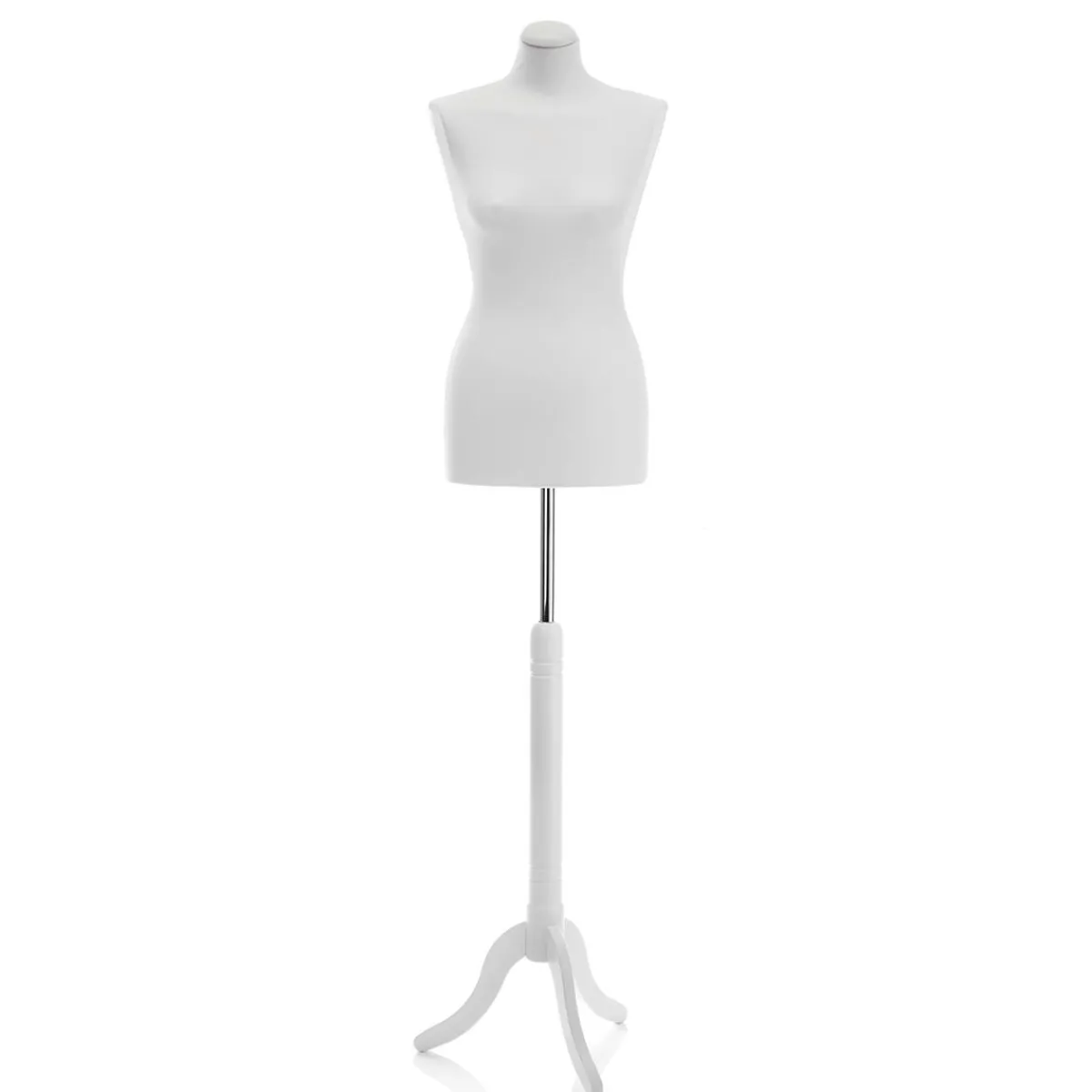 Hot DecoWoerner Schneiderpuppe Weiblich Auf em Dreibeinständer 148 - 178 Cm Hoch weiß