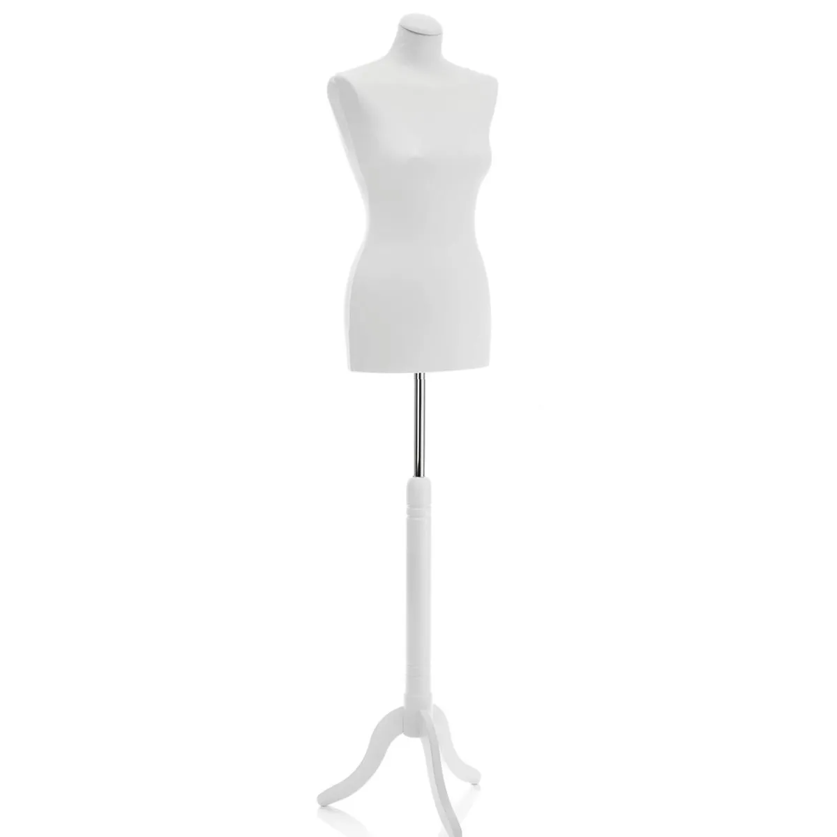 Hot DecoWoerner Schneiderpuppe Weiblich Auf em Dreibeinständer 148 - 178 Cm Hoch weiß