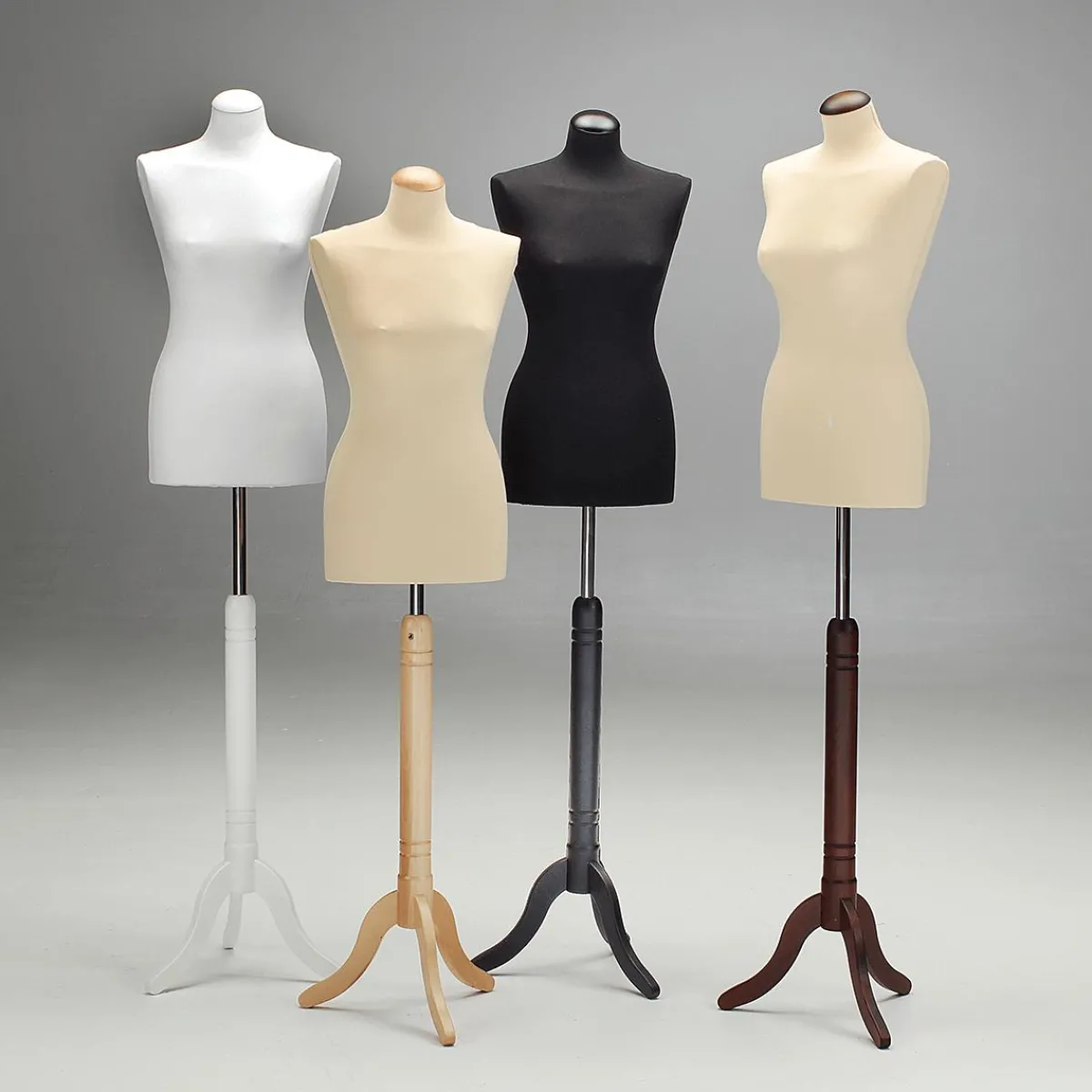 Hot DecoWoerner Schneiderpuppe Weiblich Auf em Dreibeinständer 148 - 178 Cm Hoch weiß