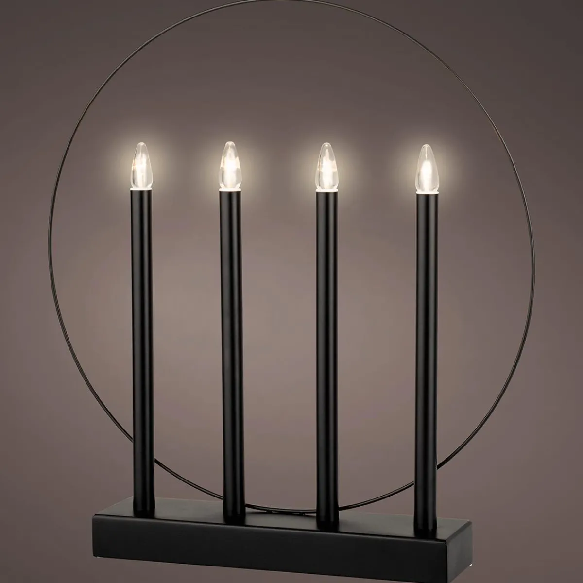 Best DecoWoerner er Deko Ring Mit LED Kerzen 45 Cm schwarz