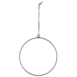 Best DecoWoerner er Deko-Metallring Mit Juteseil-Aufhänger 20 Cm Ø schwarz
