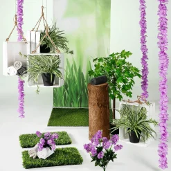 New DecoWoerner Schwer Entflammbarer Stoffbanner "Frühlingsgras" Aus Fahnenstoff 100 X 200 Cm grün