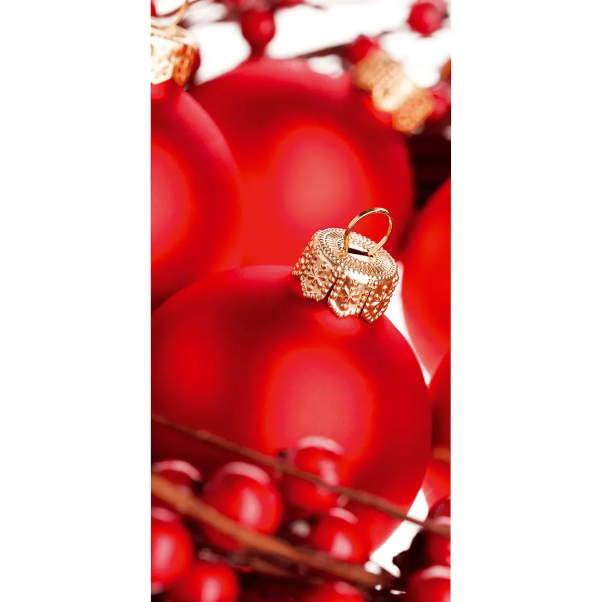 Sale DecoWoerner Schwer Entflammbarer Stoffbanner "e Weihnachtskugeln" Aus Fahnenstoff 100 X 200 Cm rot