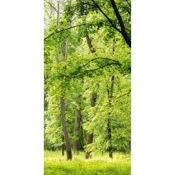 Sale DecoWoerner Schwer Entflammbarer Stoffbanner "Frühlingswald" Aus Fahnenstoff 100 X 200 Cm grün