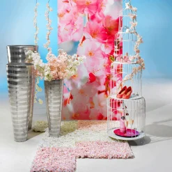 Sale DecoWoerner Schwer Entflammbarer Stoffbanner " Kirschblüten" Aus Fahnenstoff 100 X 200 Cm rosa