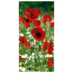 New DecoWoerner Schwer Entflammbarer Stoffbanner "er Mohn" Aus Fahnenstoff 100 X 200 Cm rot