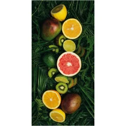 Discount DecoWoerner Schwer Entflammbarer Stoffbanner "tropische Früchte" Aus Fahnenstoff 100 X 200 Cm grün