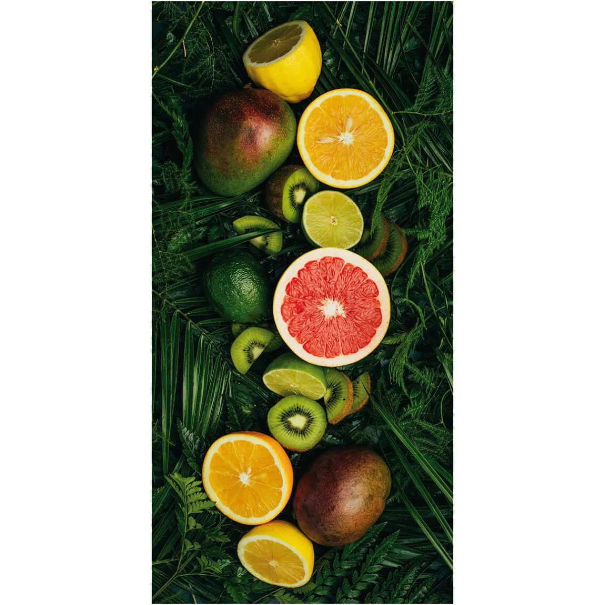 Discount DecoWoerner Schwer Entflammbarer Stoffbanner "tropische Früchte" Aus Fahnenstoff 100 X 200 Cm grün