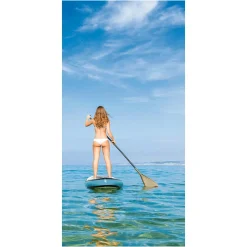 New DecoWoerner Schwer Entflammbarer Stoffbanner "Stand-Up Paddle" Aus Fahnenstoff 100 X 200 Cm blau