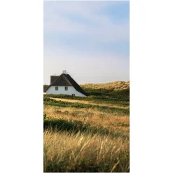 Outlet DecoWoerner Schwer Entflammbarer Stoffbanner "norddeutsche Landschaft" Aus Fahnenstoff 100 X 200 Cm braun