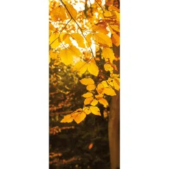 Outlet DecoWoerner Schwer Entflammbarer Stoffbanner "Goldene Blätter" Aus Fahnenstoff 75 X 180 Cm gelb