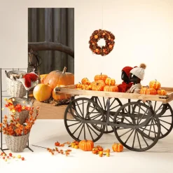 Hot DecoWoerner Schwer Entflammbarer Stoffbanner "Kürbisse Mit Laterne" Aus Fahnenstoff 75 X 180 Cm orange