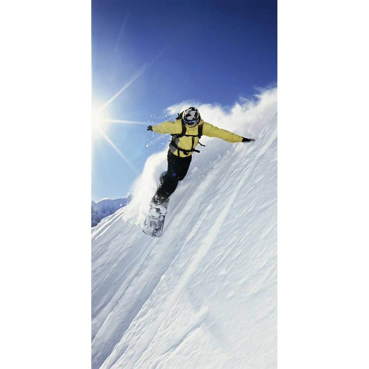 New DecoWoerner Schwer Entflammbarer Stoffbanner "Snowboarder" Aus Fahnenstoff 100 X 200 Cm weiß