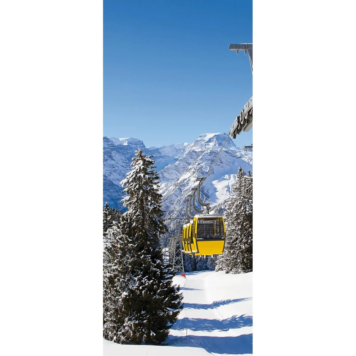 Hot DecoWoerner Schwer Entflammbarer Stoffbanner "e Seilbahn" Aus Fahnenstoff 75 X 180 Cm gelb
