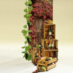 Online DecoWoerner Schwer Entflammbarer Stoffbanner "Holztür Mit em Wein" Aus Fahnenstoff 75 X 180 Cm rot