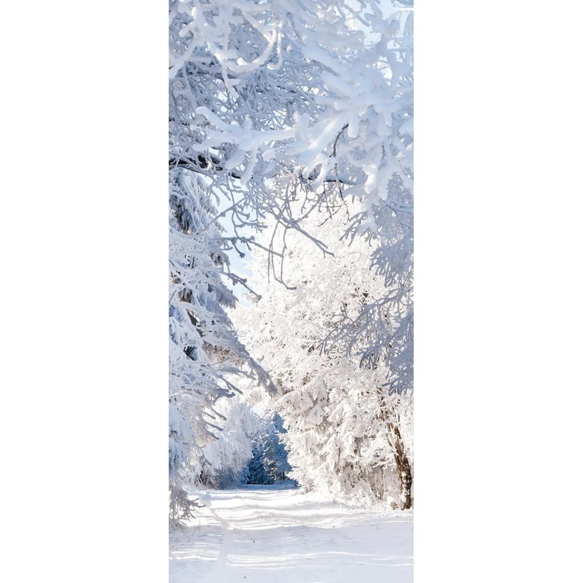 Clearance DecoWoerner Schwer Entflammbarer Stoffbanner "Winterwald" Aus Fahnenstoff 75 X 180 Cm weiß