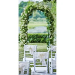 DecoWoerner Schwer Entflammbarer Stoffbanner "Hochzeit Im Freien" Aus Fahnenstoff 100 X 200 Cm grün