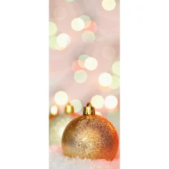 Best DecoWoerner Schwer Entflammbarer Stoffbanner "ene Glitzer-Weihnachtskugeln" Aus Fahnenstoff 75 X 180 Cm gold