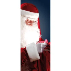 Outlet DecoWoerner Schwer Entflammbarer Stoffbanner "Weihnachtsmann Als Geschenkeüberbringer" Aus Fahnenstoff 75 X 180 Cm rot