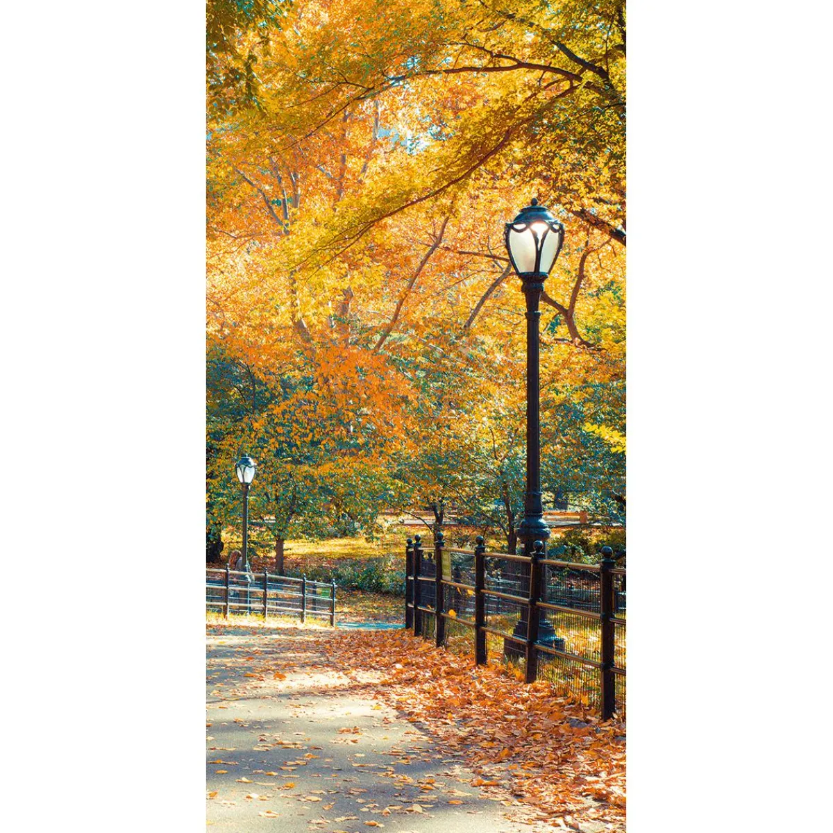Online DecoWoerner Schwer Entflammbarer Stoffbanner "Herbstpark" Aus Fahnenstoff 100 X 200 Cm gelb