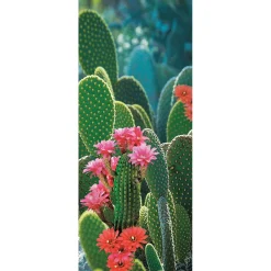 Discount DecoWoerner Schwer Entflammbarer Stoffbanner „blühende Kakteen“ Aus Fahnenstoff 75 X 180 Cm grün