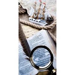 Sale DecoWoerner Schwer Entflammbarer Stoffbanner „Logbuch“ Aus Fahnenstoff 100 X 200 Cm Beige