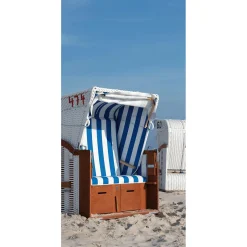 Sale DecoWoerner Schwer Entflammbarer Stoffbanner „er Strandkorb“ Aus Fahnenstoff 100 X 200 Cm weiß