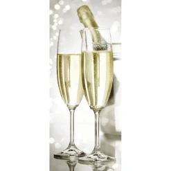 New DecoWoerner Schwer Entflammbarer Stoffbanner "Sekt" 75 X 180 Cm
