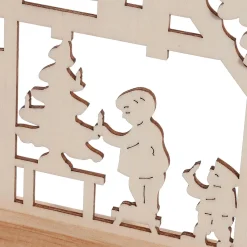 Hot DecoWoerner Schwibbogen Lichtbogen "Waldhütte" 7 Flammig Aus Holz 58 Cm weiß