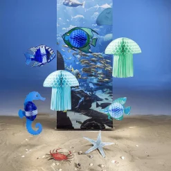 Best DecoWoerner Seepferdchen Aus Schwer Entflammbarem Wabenpapier Und Karton 54 Cm blau