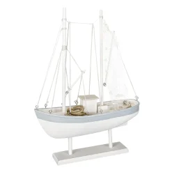 Clearance DecoWoerner Segelboot 60 Cm X 43 Cm X 14 Cm weiß
