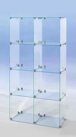 Hot DecoWoerner Selbstbau-Würfel-Vitrine Aus Glas, Mit Rückwänden 165 Cm Hoch transparent